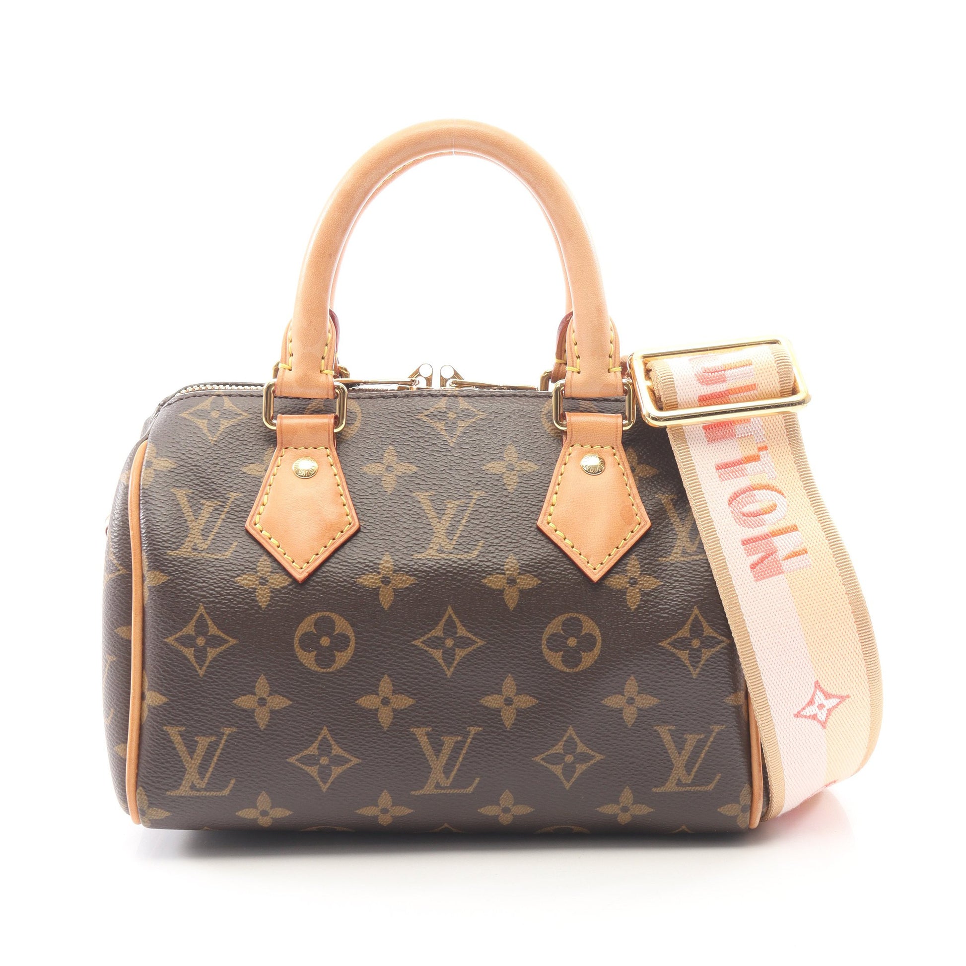 スピーディ バンドリエール 20 モノグラム 2WAY ハンドバッグ PVC レザー ブラウン ルイヴィトン バッグ LOUIS VUITTON