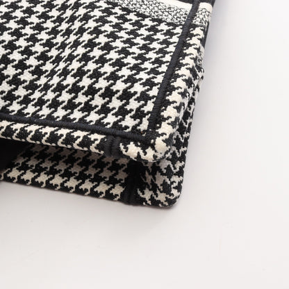 BOOK TOTE ブックトート ミディアム 千鳥格子 ハンドバッグ トートバッグ キャンバス ホワイト ブラック クリスチャンディオール