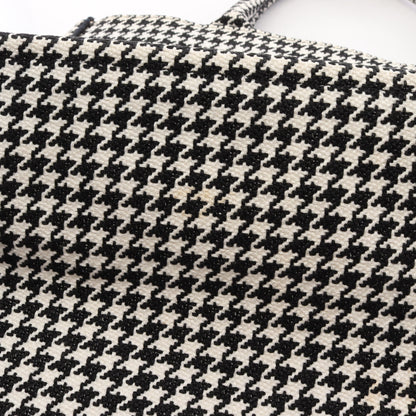 BOOK TOTE ブックトート ミディアム 千鳥格子 ハンドバッグ トートバッグ キャンバス ホワイト ブラック クリスチャンディオール