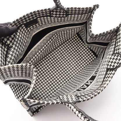 BOOK TOTE ブックトート ミディアム 千鳥格子 ハンドバッグ トートバッグ キャンバス ホワイト ブラック クリスチャンディオール