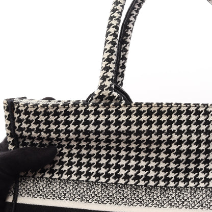 BOOK TOTE ブックトート ミディアム 千鳥格子 ハンドバッグ トートバッグ キャンバス ホワイト ブラック クリスチャンディオール