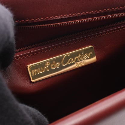 マストライン ショルダーバッグ レザー ボルドー カルティエ バッグ Cartier