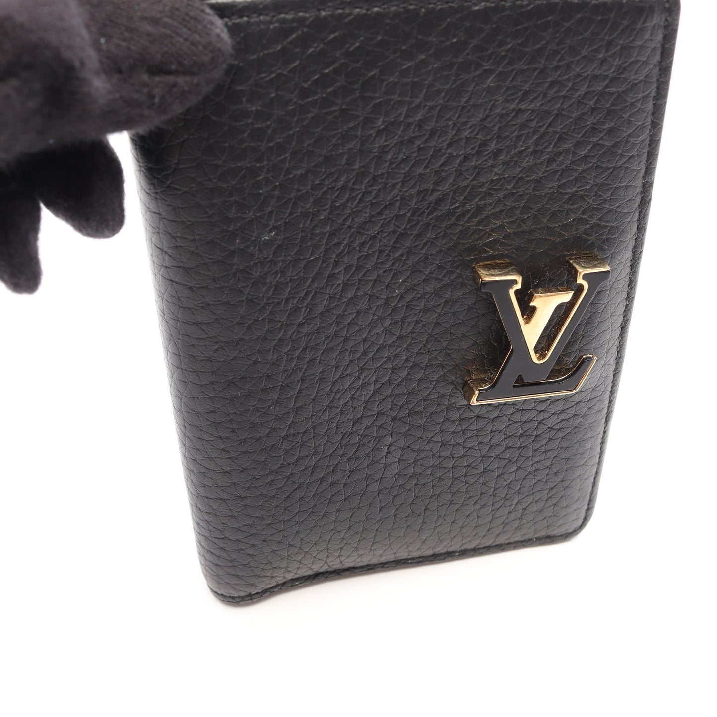 LV ヴェルティカル ウォレット コンパクト ノワール 二つ折り財布 トリヨンレザー ブラック ルイヴィトン