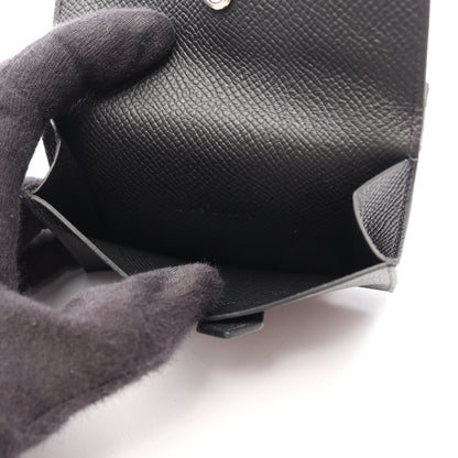 ベアンミニ カードケース ヴォーエプソン ブラック シルバー金具 K刻印 エルメス