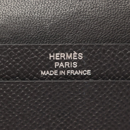 ベアンミニ カードケース ヴォーエプソン ブラック シルバー金具 K刻印 エルメス