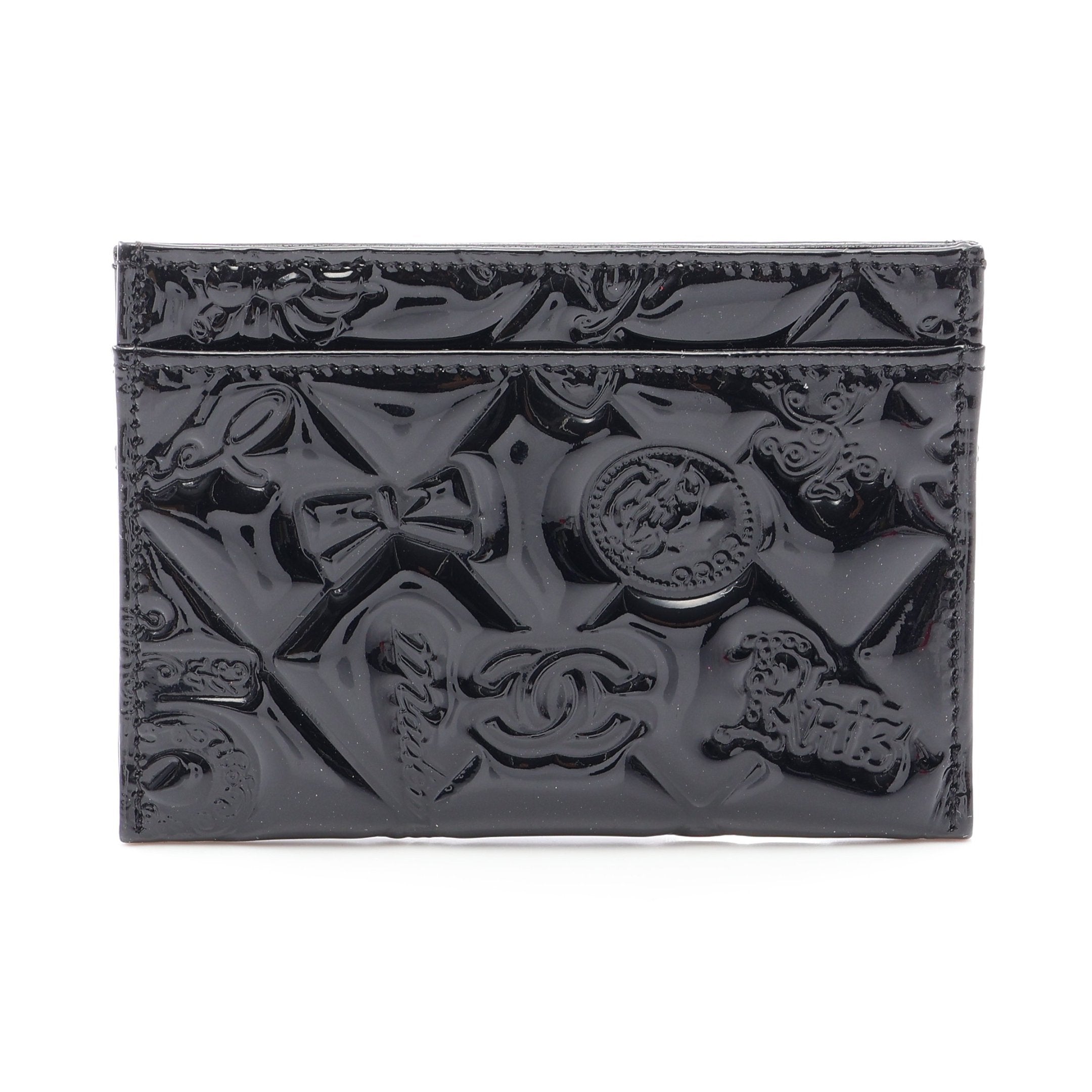 【最終お値下げ】CHANEL ブラック レザー ケース アイコン カードケース エナメルレザー ブラック シャネル – RECLO