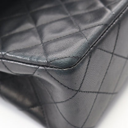 マトラッセ Wフラップ Wチェーンショルダーバッグ ラムスキン ブラック ゴールド金具 ヴィンテージ シャネル