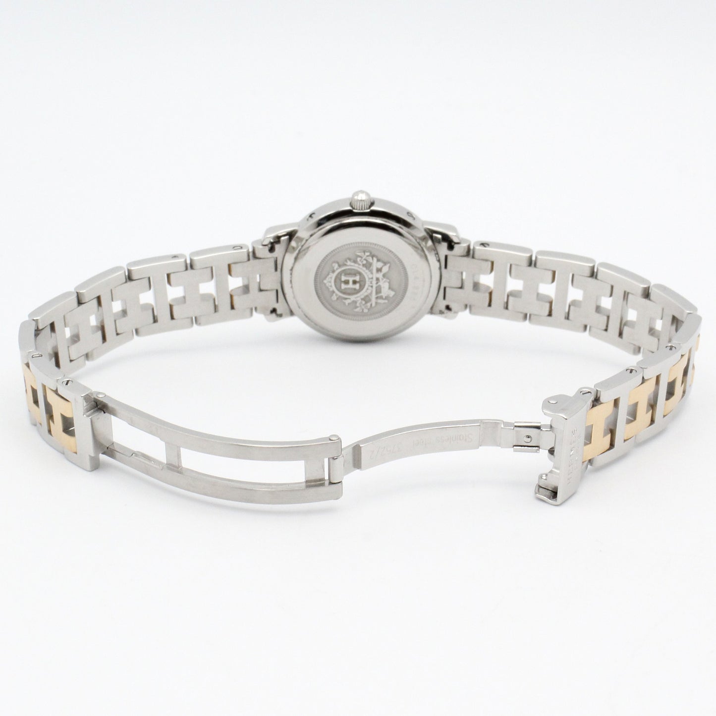 クリッパー レディース 腕時計 クオーツ GP（ゴールドメッキ） ステンレススチール ホワイト エルメス 時計 HERMES