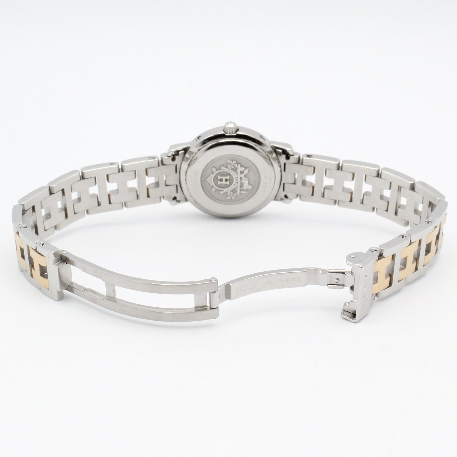 クリッパー レディース 腕時計 クオーツ GP（ゴールドメッキ） ステンレススチール ホワイト エルメス 時計 HERMES