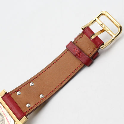 メドール レディース 腕時計 クオーツ GP（ゴールドメッキ） レザーベルト ホワイト エルメス 時計 HERMES