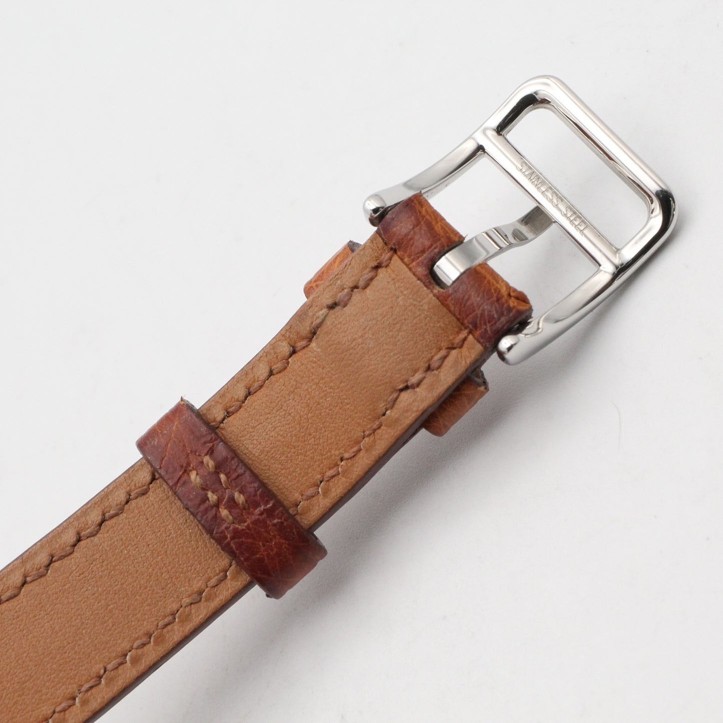 ケリーウォッチ レディース 腕時計 クオーツ ステンレススチール オーストリッチ革 シルバー エルメス 時計 HERMES
