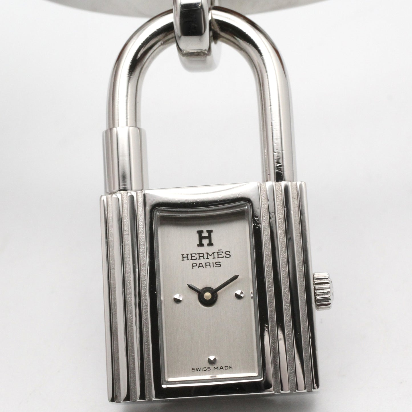 ケリーウォッチ レディース 腕時計 クオーツ ステンレススチール オーストリッチ革 シルバー エルメス 時計 HERMES