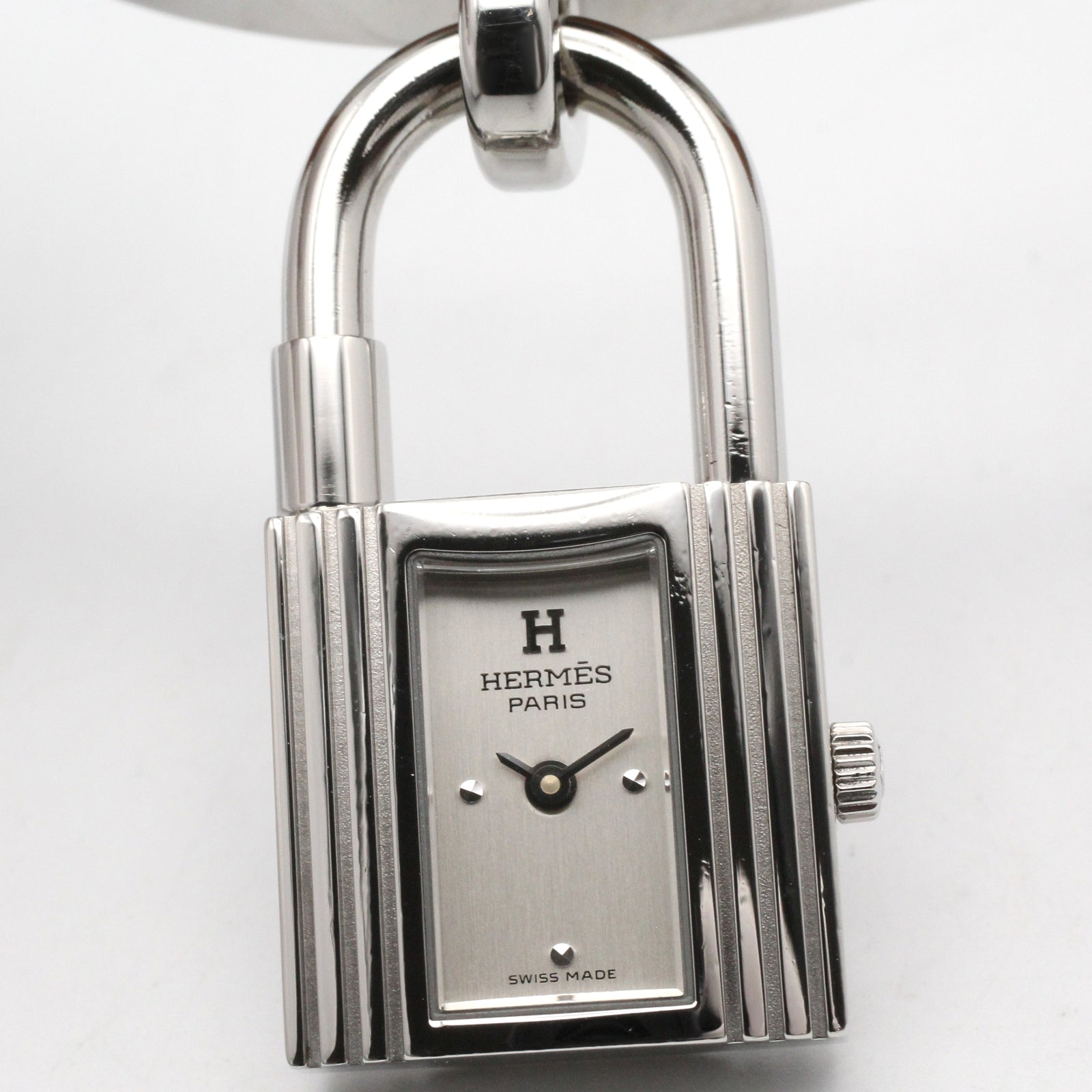 ケリーウォッチ レディース 腕時計 クオーツ ステンレススチール オーストリッチ革 シルバー エルメス 時計 HERMES