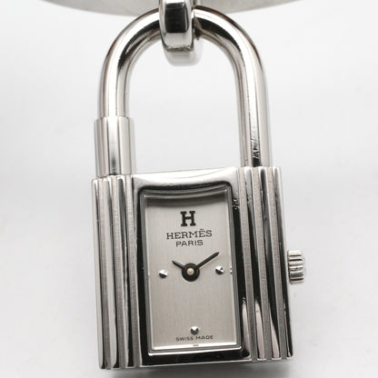 ケリーウォッチ レディース 腕時計 クオーツ ステンレススチール オーストリッチ革 シルバー エルメス 時計 HERMES