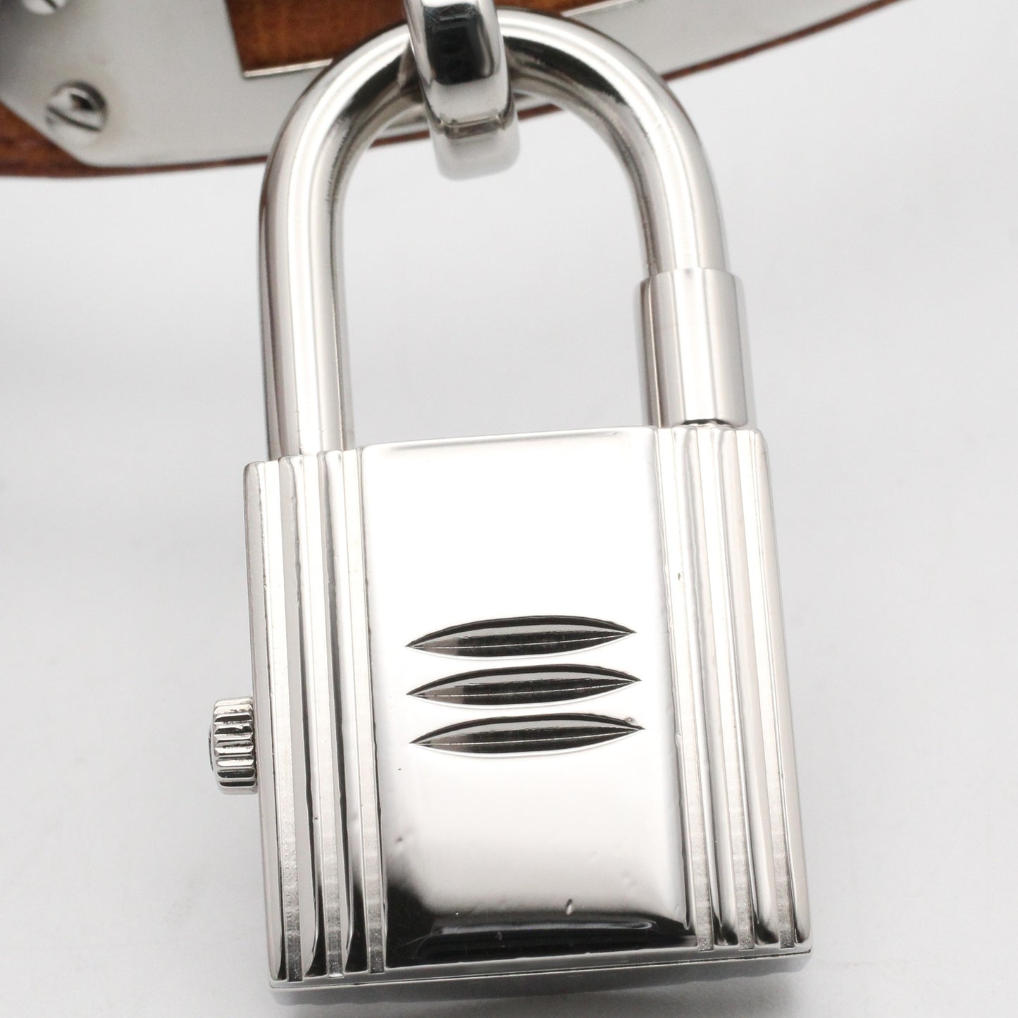 ケリーウォッチ レディース 腕時計 クオーツ ステンレススチール オーストリッチ革 シルバー エルメス 時計 HERMES