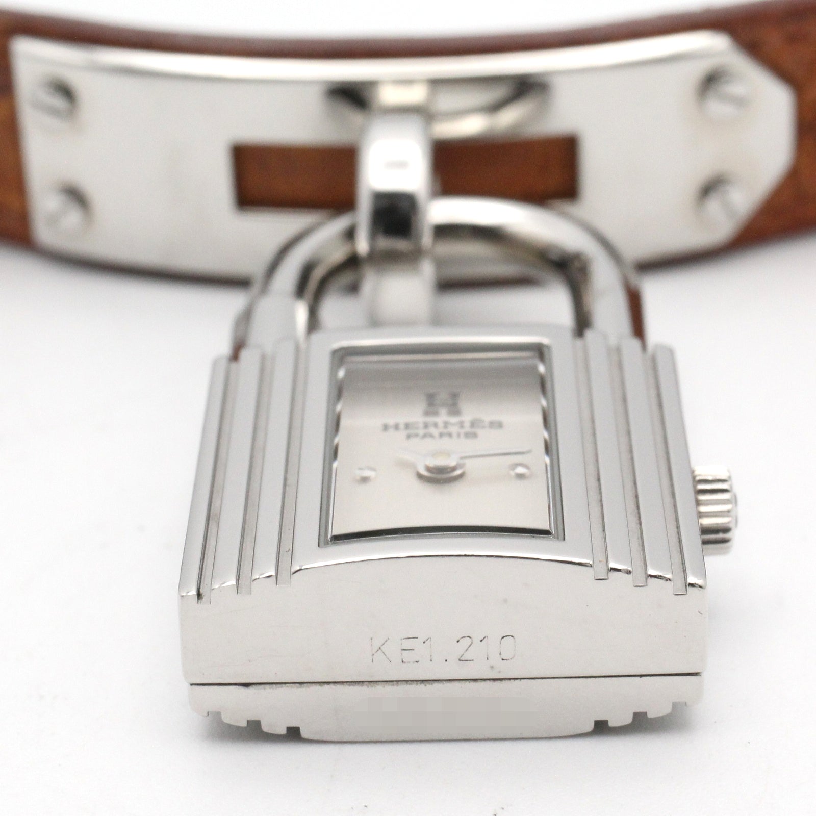 ケリーウォッチ レディース 腕時計 クオーツ ステンレススチール オーストリッチ革 シルバー エルメス 時計 HERMES