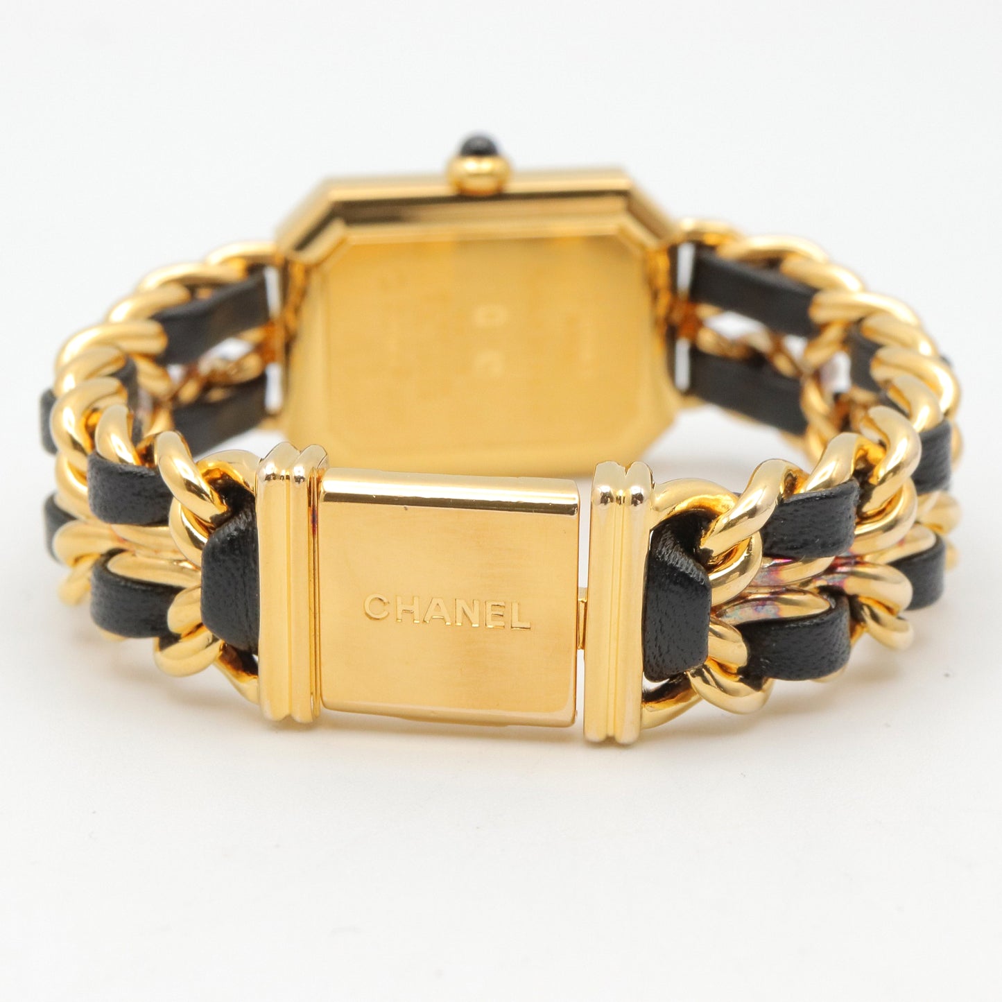 プルミエール S レディース 腕時計 クオーツ GP（ゴールドメッキ） レザー ブラック シャネル 時計 CHANEL