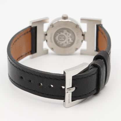 パプリカ レディース 腕時計 クオーツ GP（ゴールドメッキ） ステンレススチール レザー ブラック エルメス 時計 HERMES