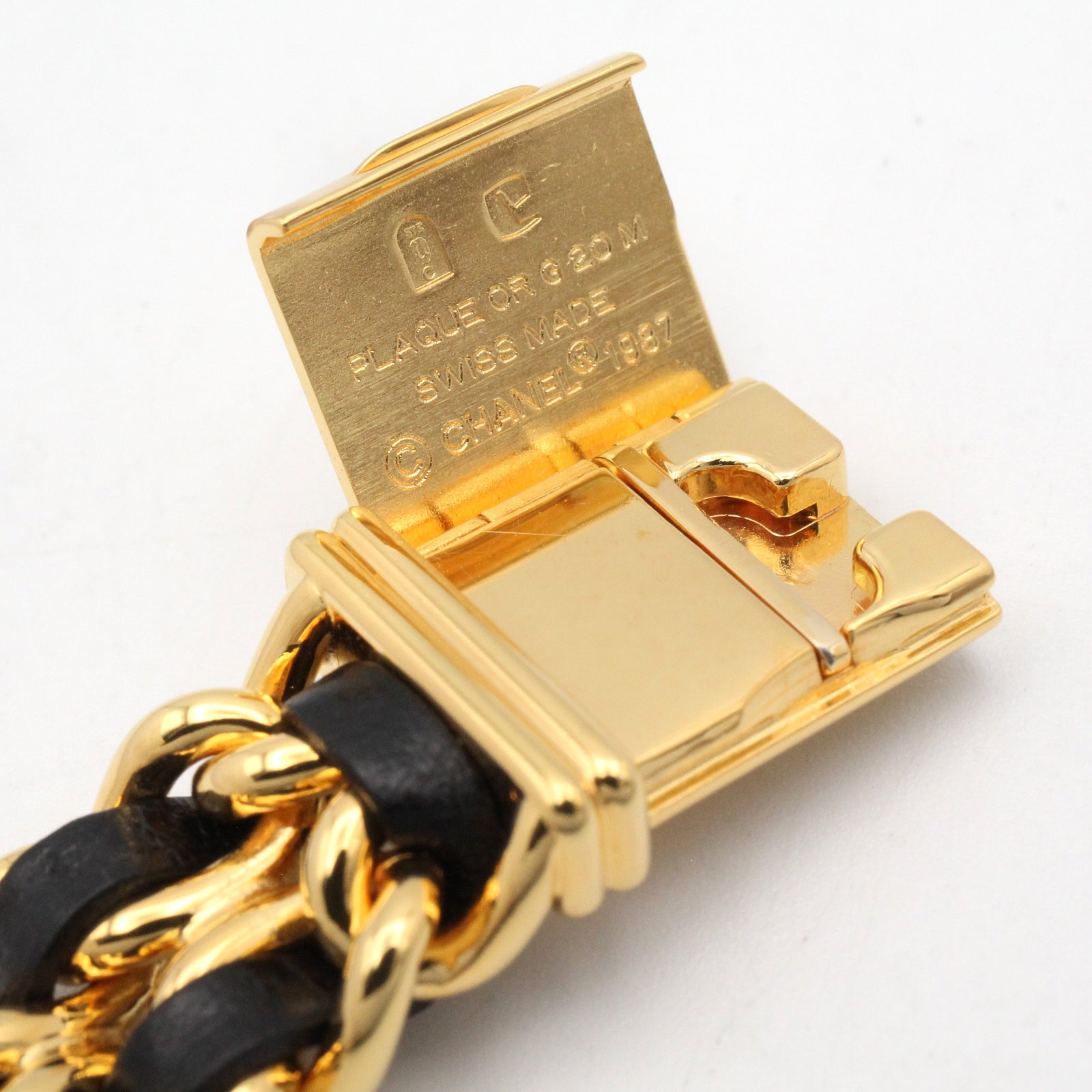 プルミエール XL レディース 腕時計 クオーツ GP（ゴールドメッキ） レザー ブラック シャネル 時計 CHANEL