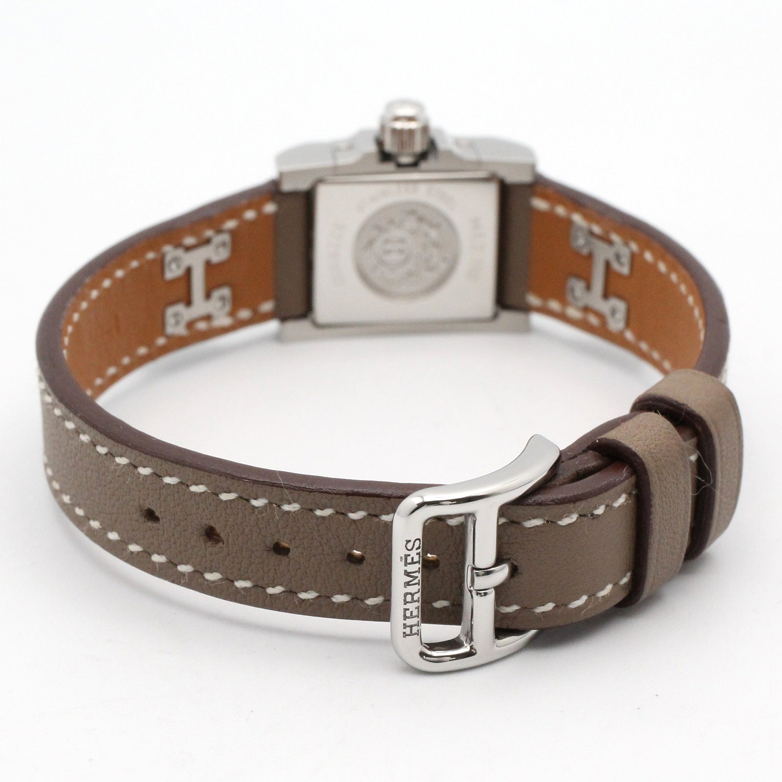 ミニ メドール レディース 腕時計 クオーツ ステンレススチール レザーベルト シルバー エルメス 時計 HERMES