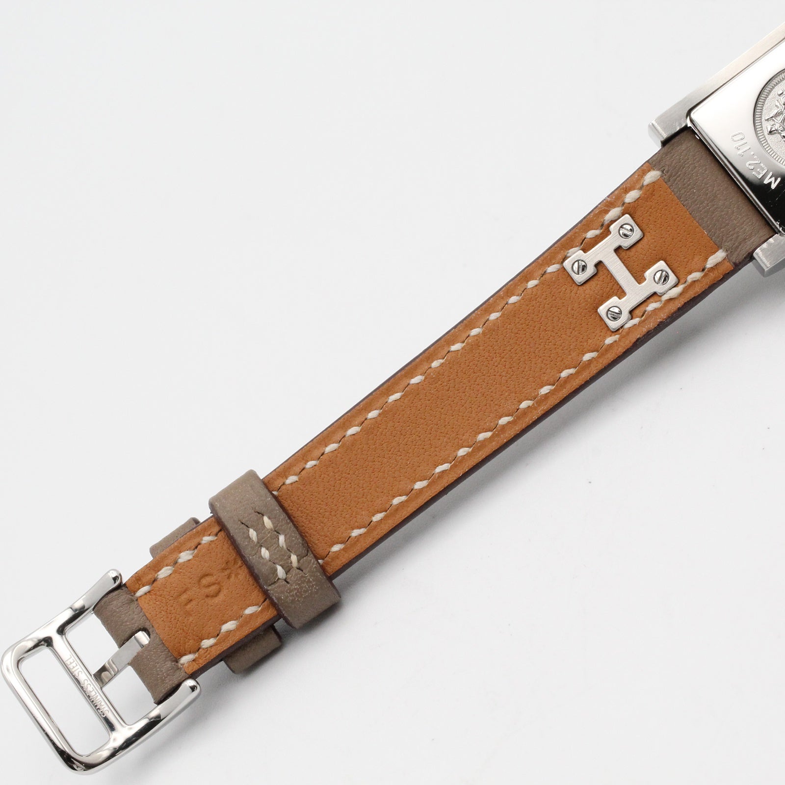 ミニ メドール レディース 腕時計 クオーツ ステンレススチール レザーベルト シルバー エルメス 時計 HERMES