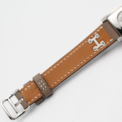 ミニ メドール レディース 腕時計 クオーツ ステンレススチール レザーベルト シルバー エルメス 時計 HERMES