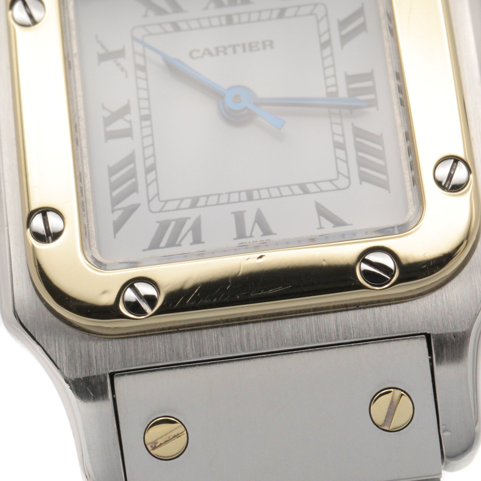 サントス ガルベ SM レディース 腕時計 自動巻き ステンレススチール ホワイト カルティエ 時計 Cartier