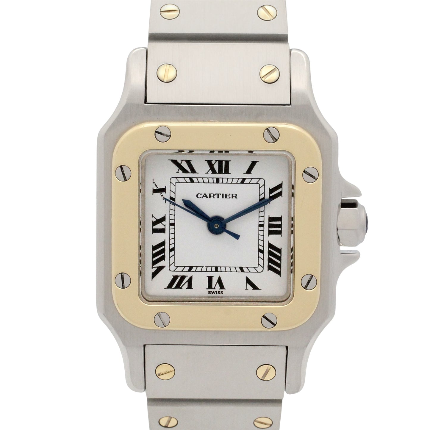 サントス ガルベ SM レディース 腕時計 自動巻き ステンレススチール ホワイト カルティエ 時計 Cartier