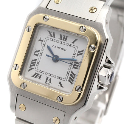 サントス ガルベ SM レディース 腕時計 自動巻き ステンレススチール ホワイト カルティエ 時計 Cartier