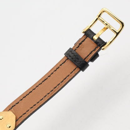 ケリーウォッチ レディース 腕時計 クオーツ GP（ゴールドメッキ） レザーベルト ブラック エルメス 時計 HERMES