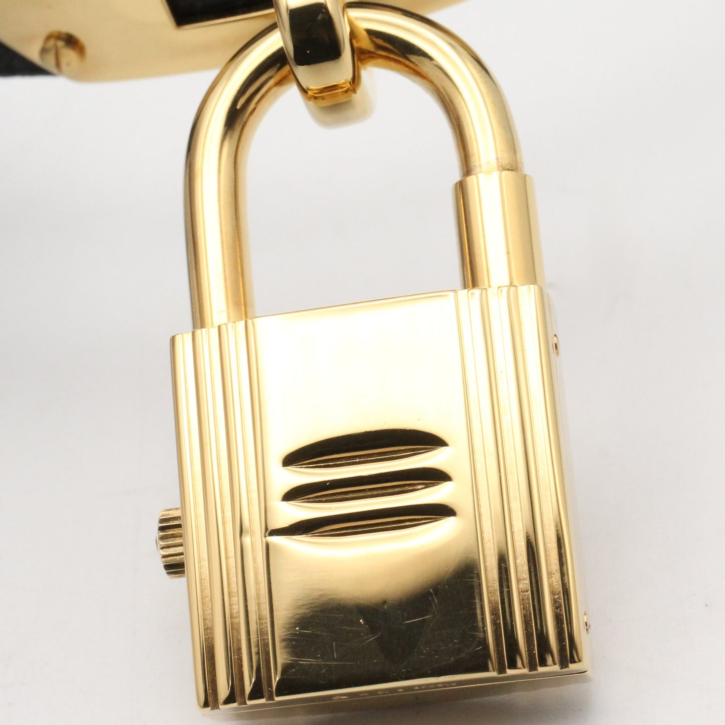 ケリーウォッチ レディース 腕時計 クオーツ GP（ゴールドメッキ） レザーベルト ブラック エルメス 時計 HERMES