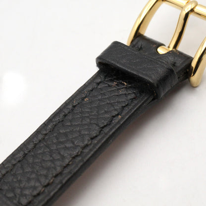 ケリーウォッチ レディース 腕時計 クオーツ GP（ゴールドメッキ） レザーベルト ブラック エルメス 時計 HERMES