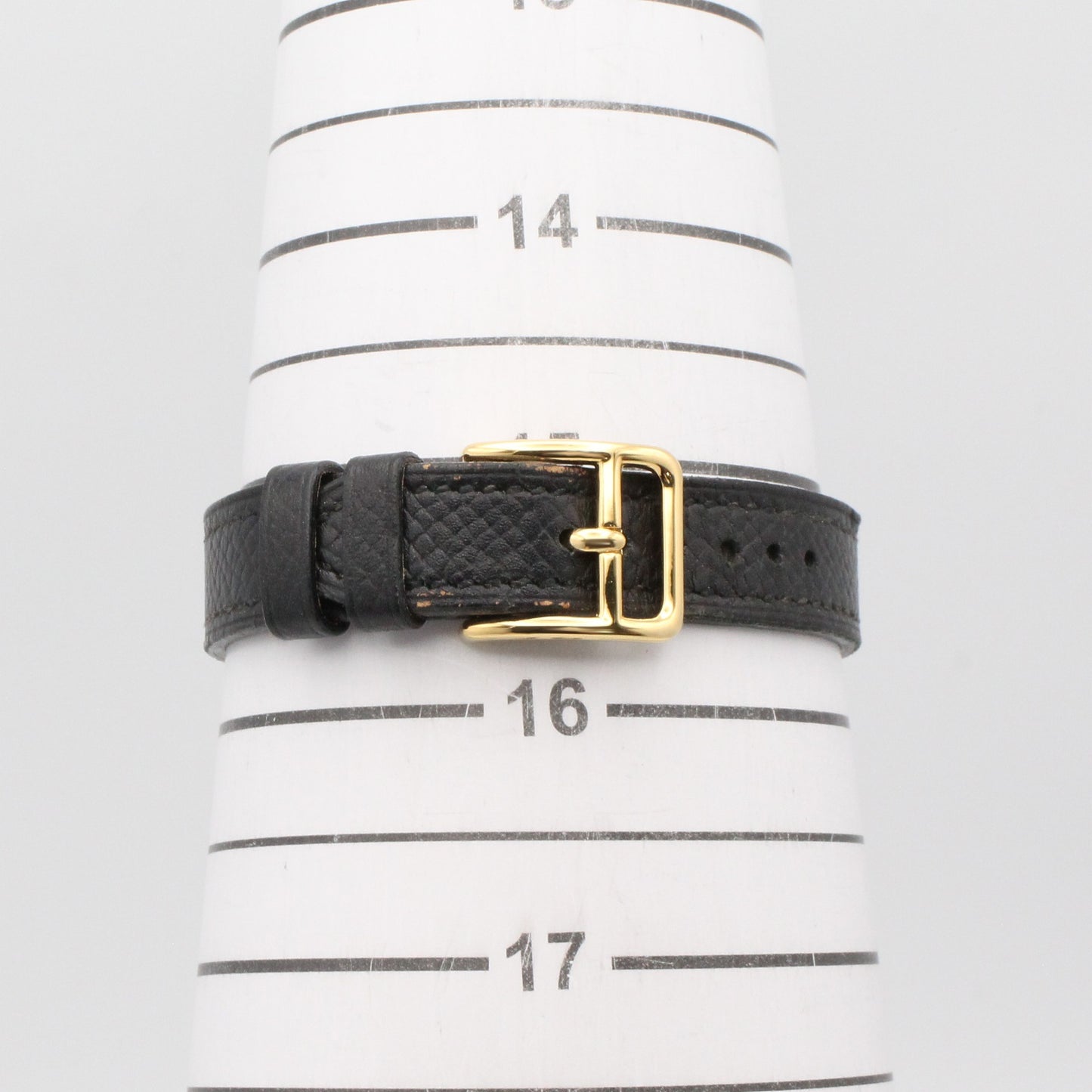ケリーウォッチ レディース 腕時計 クオーツ GP（ゴールドメッキ） レザーベルト ブラック エルメス 時計 HERMES