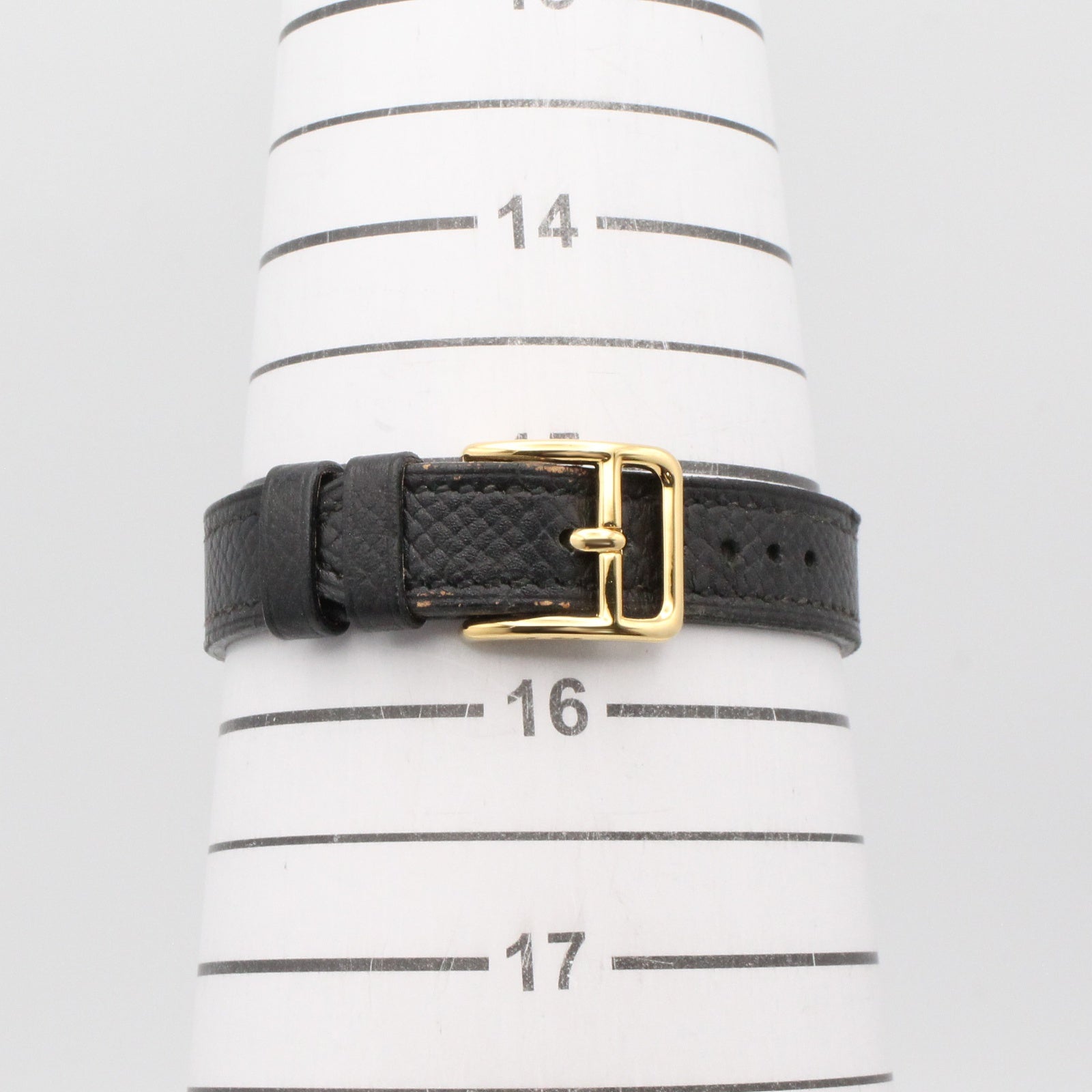 ケリーウォッチ レディース 腕時計 クオーツ GP（ゴールドメッキ） レザーベルト ブラック エルメス 時計 HERMES