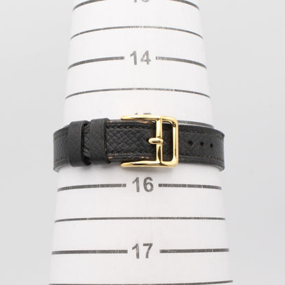 ケリーウォッチ レディース 腕時計 クオーツ GP（ゴールドメッキ） レザーベルト ブラック エルメス 時計 HERMES