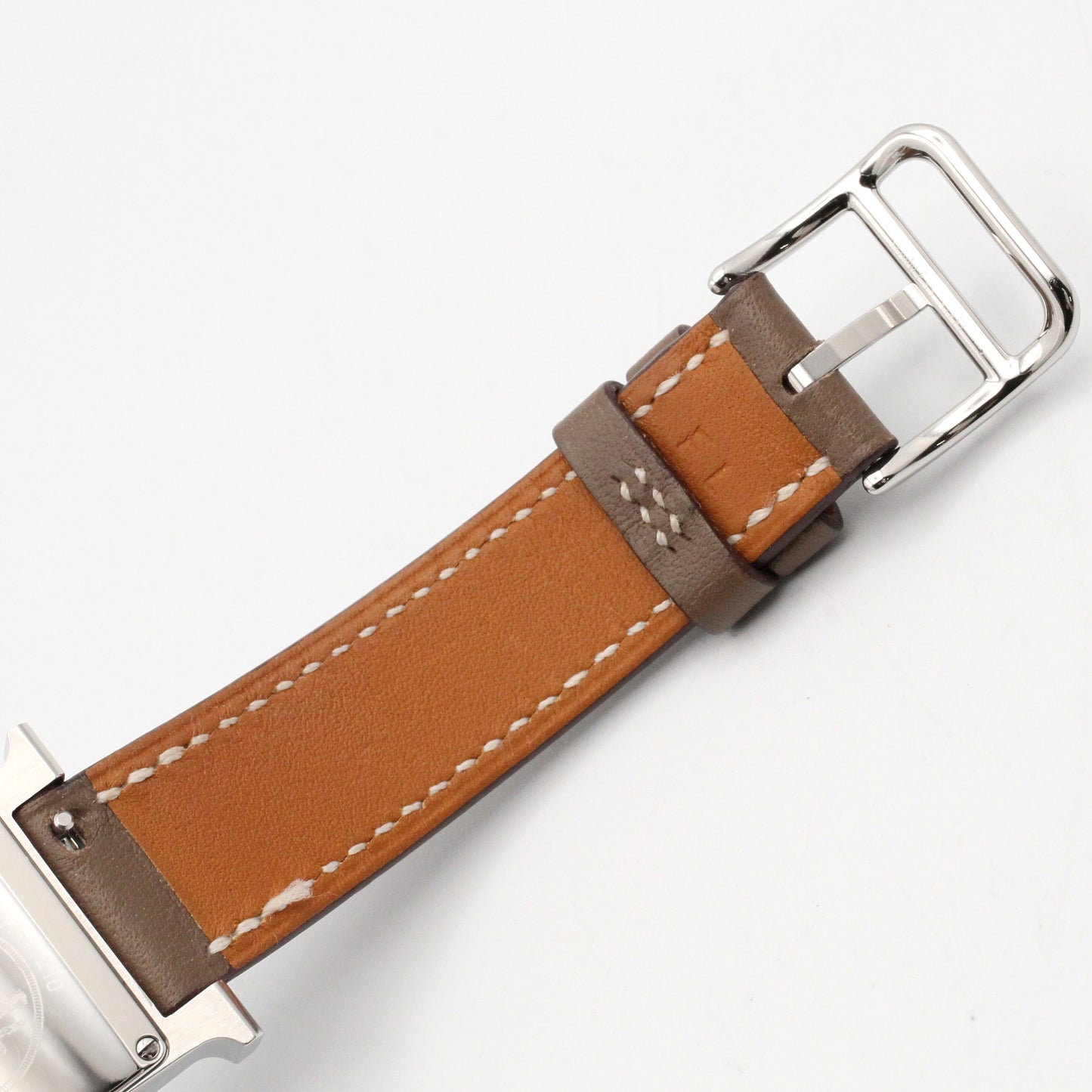 Hウォッチ ドゥブルトゥール レディース 腕時計 クオーツ ステンレススチール レザーベルト ホワイト エルメス 時計 HERMES