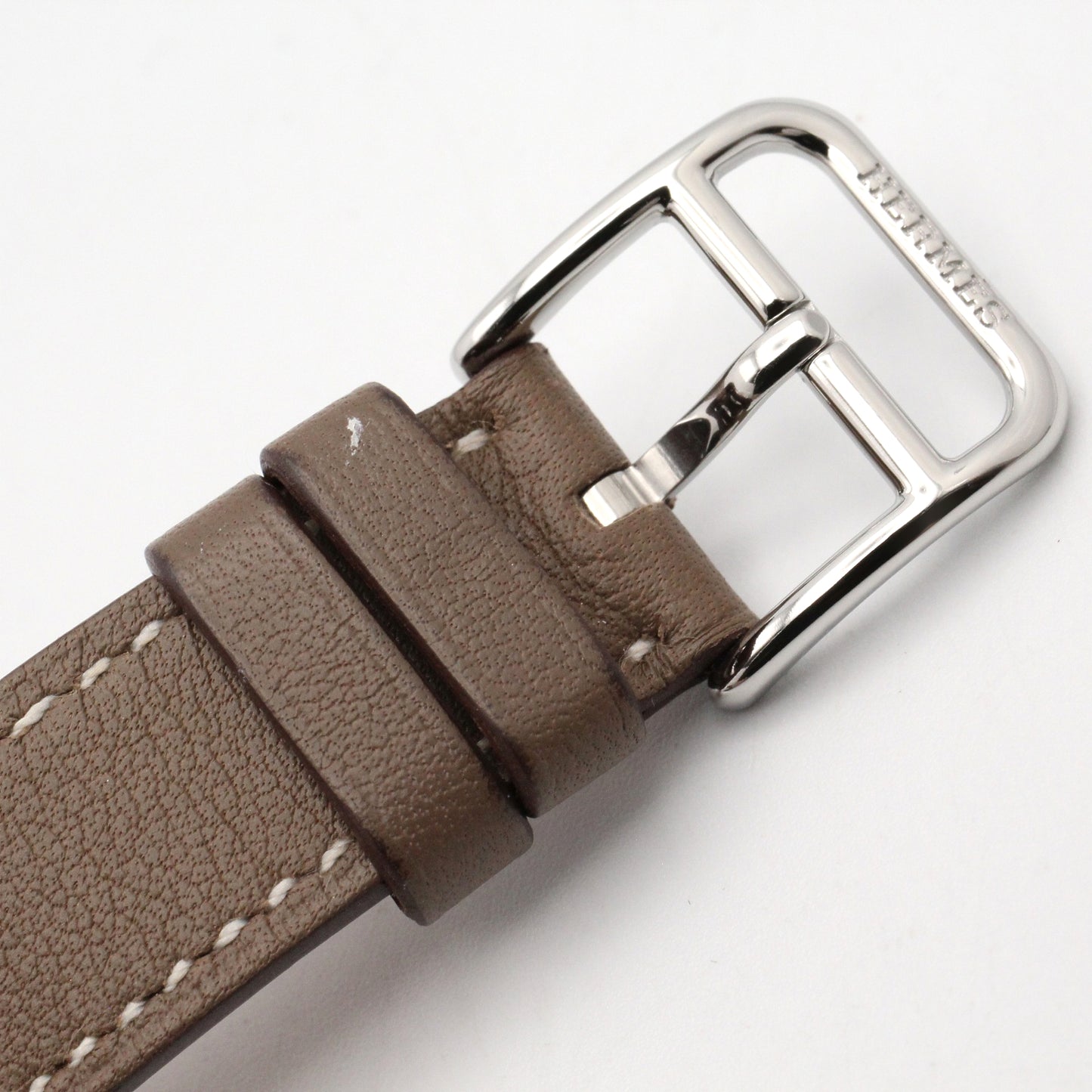 Hウォッチ ドゥブルトゥール レディース 腕時計 クオーツ ステンレススチール レザーベルト ホワイト エルメス 時計 HERMES