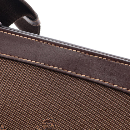 LOGO JACQUARD ロゴジャガード ショルダーバッグ キャンバス レザー ダークブラウン プラダ