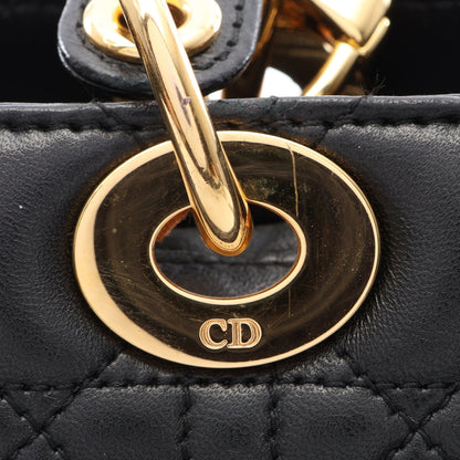 レディディオール ラージ カナージュ 2WAY ハンドバッグ レザー ブラック クリスチャンディオール バッグ Christian Dior