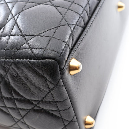 レディディオール ラージ カナージュ 2WAY ハンドバッグ レザー ブラック クリスチャンディオール バッグ Christian Dior