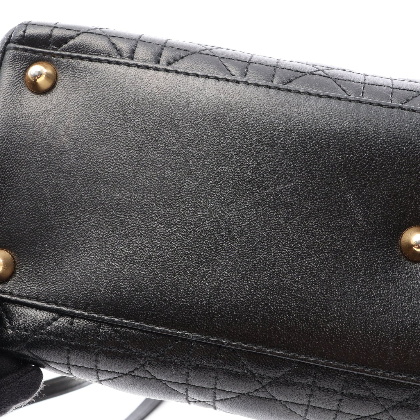 レディディオール ラージ カナージュ 2WAY ハンドバッグ レザー ブラック クリスチャンディオール バッグ Christian Dior