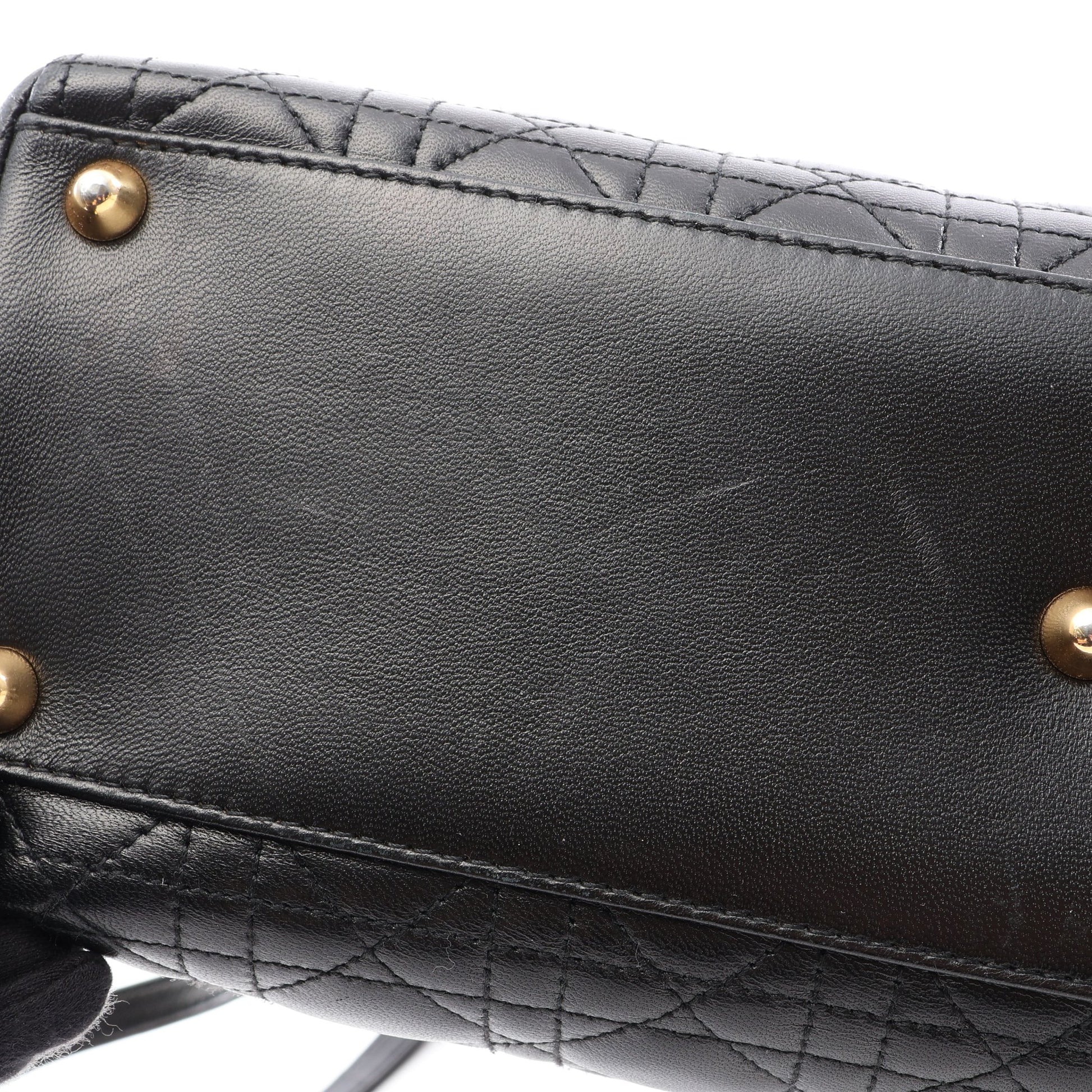 レディディオール ラージ カナージュ 2WAY ハンドバッグ レザー ブラック クリスチャンディオール バッグ Christian Dior
