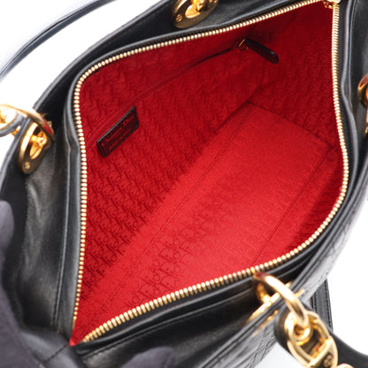 レディディオール ラージ カナージュ 2WAY ハンドバッグ レザー ブラック クリスチャンディオール バッグ Christian Dior