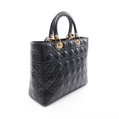 レディディオール ラージ カナージュ 2WAY ハンドバッグ レザー ブラック クリスチャンディオール バッグ Christian Dior