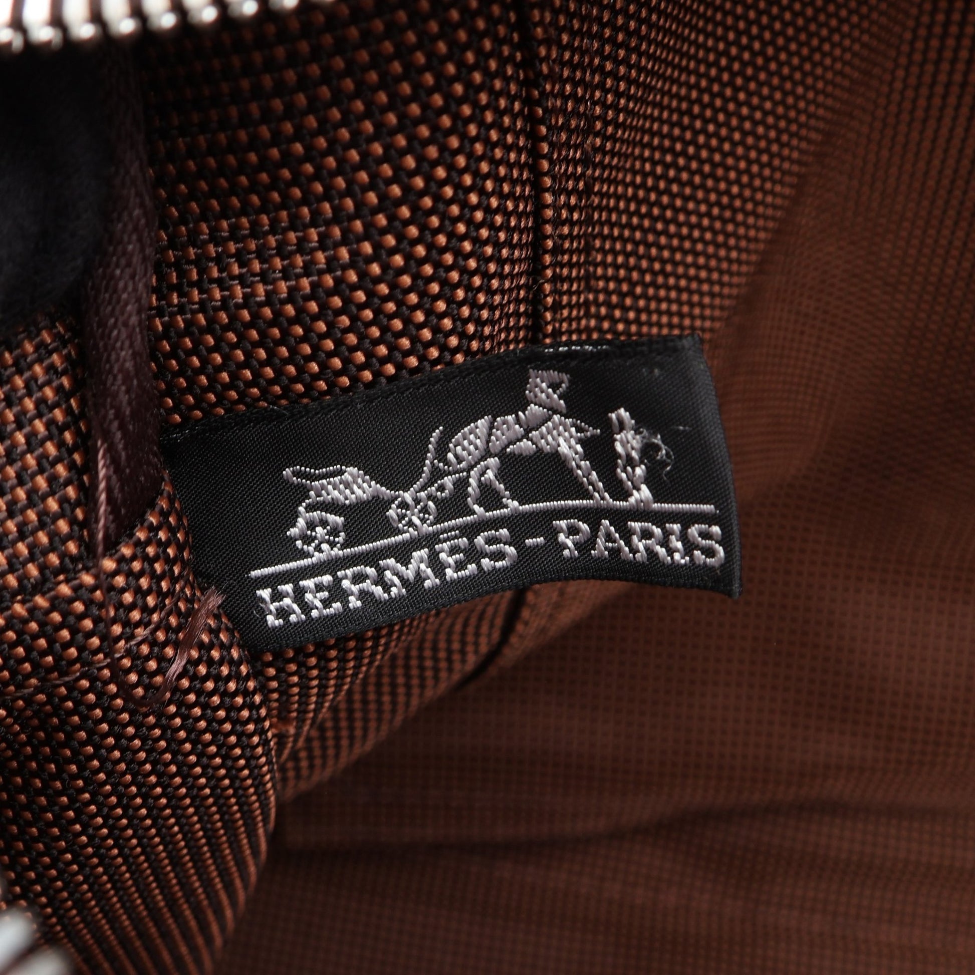 エールラインMM ハンドバッグ トートバッグ キャンバス ブラウン シルバー金具 エルメス バッグ HERMES