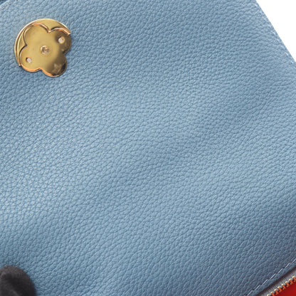 LV PONT 9 LVポンヌフ ソフトPM ショルダーバッグ レザー ブルー ルイヴィトン