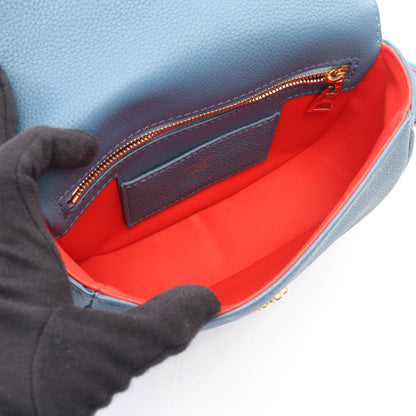 LV PONT 9 LVポンヌフ ソフトPM ショルダーバッグ レザー ブルー ルイヴィトン