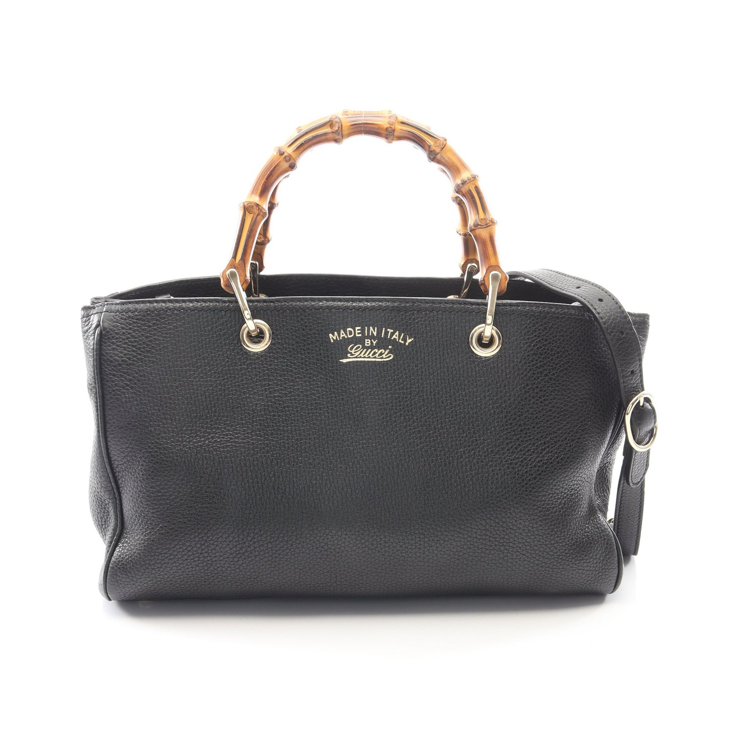 バンブー ショッパー ミディアム 2WAY ハンドバッグ トートバッグ レザー ブラック グッチ