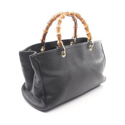バンブー ショッパー ミディアム 2WAY ハンドバッグ トートバッグ レザー ブラック グッチ