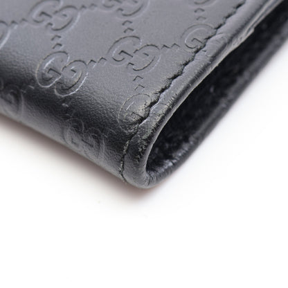 マイクログッチシマ 二つ折り財布 Wホック財布 レザー ブラック グッチ 財布・小物 GUCCI